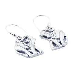Elephant casted silver earrings 