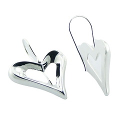 Modern silver hearts earrings 