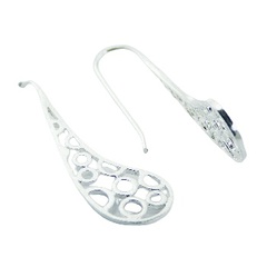 Asymmetric bubbly silver earrings 