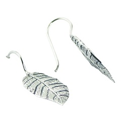 Nature inspired silver drop earrings 