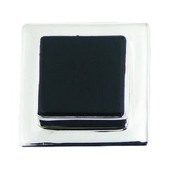 Handmade square black agate silver ring 2