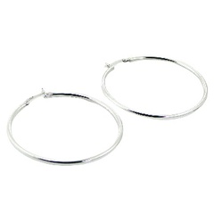 Silver 60 mm hoops earrings 
