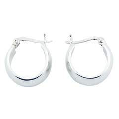 U-shaped polished silver hoop earrings 