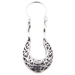 Ajoure silver flower pattern earrings 2