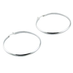 Oversized classic hoop silver earrings 