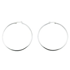 Oversized gorgeous classic hoop polished sterling silver earrings