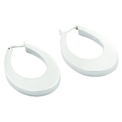 Classic ovate tapered silver earrings 
