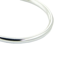 Endless wire silver 40 mm hoop earrings 3