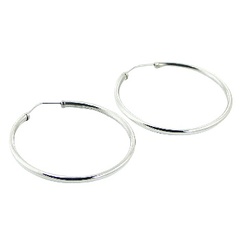 Endless wire silver 54mm earrings 