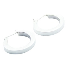 Edge tapered ovals silver earrings 
