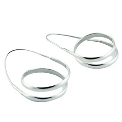 Spiraled wire silver earrings 
