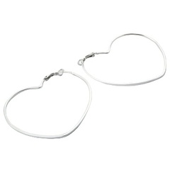 Generous size heart silver earrings 