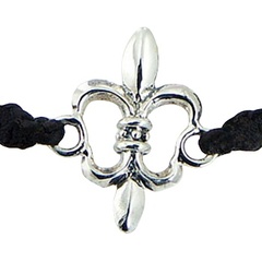 Twisted Macrame Bracelet Silver Lily Of France Symbol 2