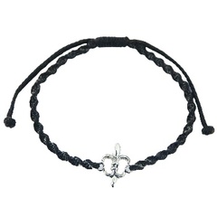 Twisted Macrame Bracelet Silver Lily Of France Symbol