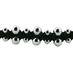 Flat Macrame Bracelet Two Rows 925 Silver Spheres 2
