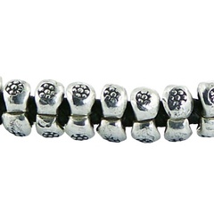Double Row Of Silver Floral Beads In Macrame Bracelet 2
