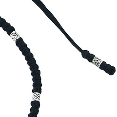 Macrame Bracelet Tibetan Silver Twirl Charm & Floral Beads 3