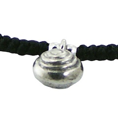 Macrame Bracelet Tibetan Silver Twirl Charm & Floral Beads 2