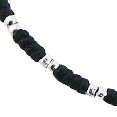 Macrame Bracelet 925 Silver Cross Charm & Spherical Beads 3
