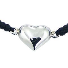 Simple Macrame Bracelet With Plain Silver Heart & Sphere Beads by BeYindi 2
