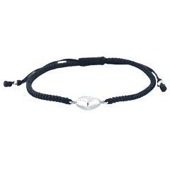 Simple Macrame Bracelet With Plain Silver Heart & Sphere Beads by BeYindi 
