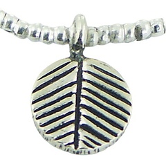 Antiqued Silver Leaf Charm Small Beads Macrame Bracelet 2