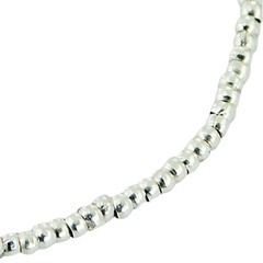 Antiqued Silver Leaf Charm Small Beads Macrame Bracelet 3
