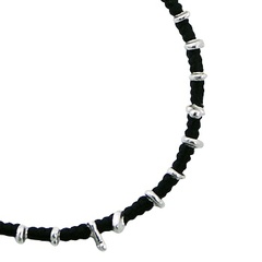 Simple Macrame Bracelet Sterling Silver Mixed Shape Beads 2