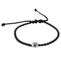 Macrame Twisted Bracelet with Tibetan Silver Spiral Bead 