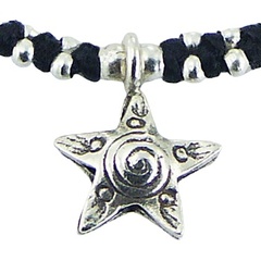 Silver Star Ornament & Small Beads In Macrame Bracelet by BeYindi 2