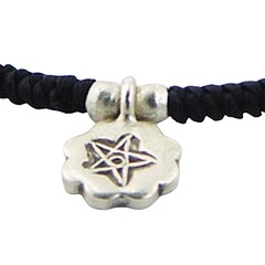 Macrame Bracelet Pentagram 925 Silver Stamped Charm 2