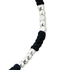 Macrame Waxed Cotton Bracelet 925 Silver OM Symbol Charm 3