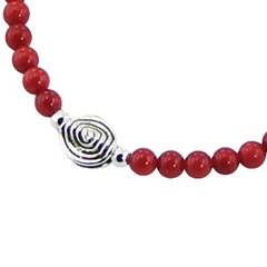 Gemstone Bead Bracelet with Casted Silver Spiral  Bead 2