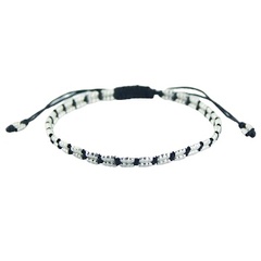 Stylish Handcrafted Macrame Bracelet 925 Sterling Silver Beads