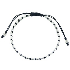 Stylish Handcrafted Macrame Bracelet 925 Sterling Silver Beads 