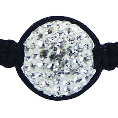Shamballa Bracelet Black Agate & Vivid Czech Crystal Sphere 2