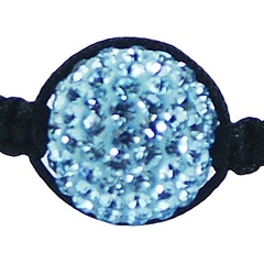 Black, White Agate & Czech Crystal Spheres Shamballa Bracelet 2