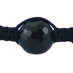 Faceted Black Agate Stones Black Shamballa Bracelet 2