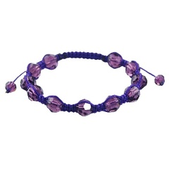 Purple Shambala Bracelet Sparkling Faceted Swarovski Crystals 