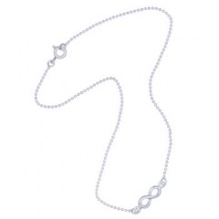  Solid 925 Infinity Charm Beaded Anklet 