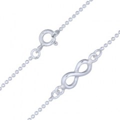  Solid 925 Infinity Charm Beaded Anklet 