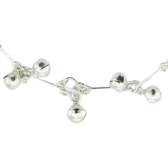Sterling Silver Charms Anklet Pairs Of Shiny Spheres Charms 3