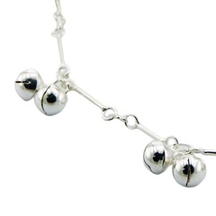 Sterling Silver Charms Anklet Pairs Of Shiny Spheres Charms 2