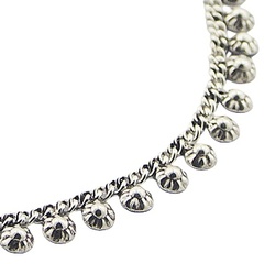 Puffed Dainty Daisy Flower Chain Antiqued Sterling Silver Anklet by BeYindi 2