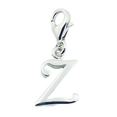 Plain Planet Silver Jewelry Stylish Letter Z Clip-On Charm