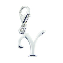 Sterling Silver Letter Y Clip-On Charm Jewelry by BeYindi