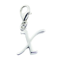 Unique Planet Silver Designer Jewelry Letter X Clip-On Charm