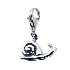 Cute 925 Sterling Silver Snail Designer Charm By Planet Silver