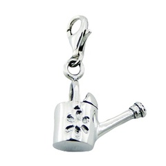 925 Sterling Silver Watering-Can Charm On Lobster Clasp