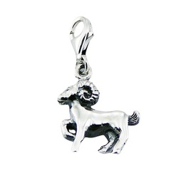 Sterling Silver Aries Charm  Zodiac 3D Astrology Sign by BeYindi
